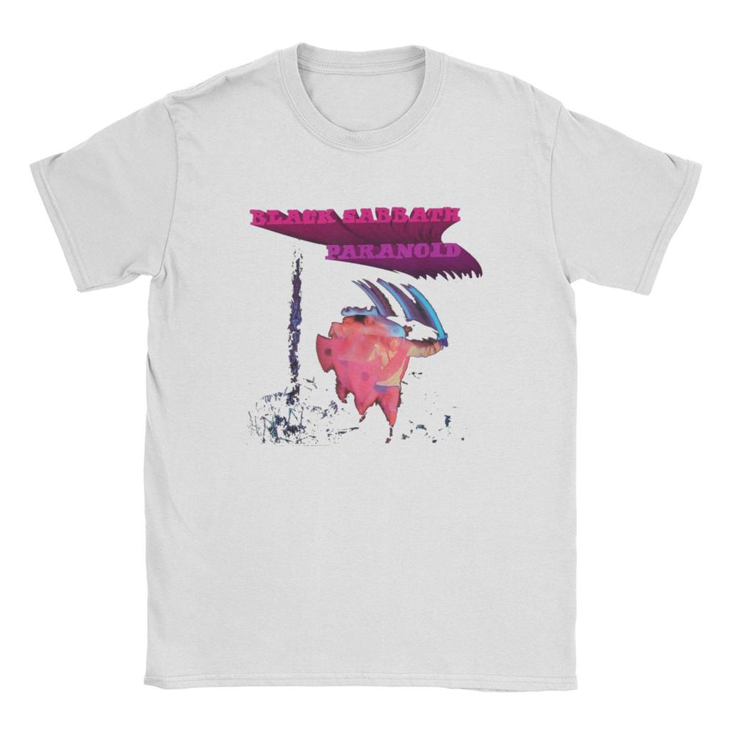 Мужская футболка Черная Официальная Paranoid Motion Trail Sabbathes Хлопковая футболка с коротким рукавом Британские рок-футболки Круглый вырез Одежда