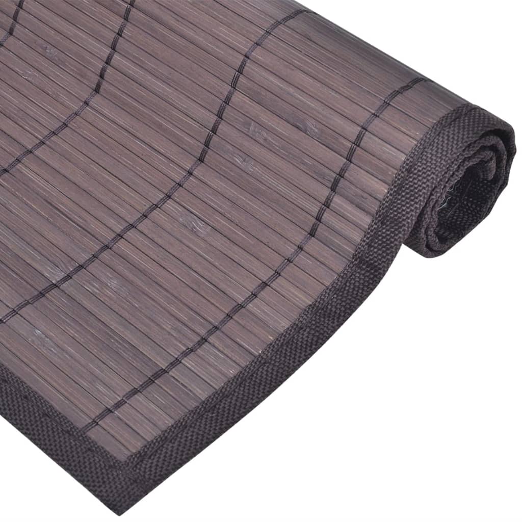 6 Bamboo Table Runners 30 x 45 cm Dark Brown