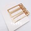 10Pcs Women Hairpins Non-fading Gloss Geometric Duck-bill Clips Anti-slip Non-falling Hollow Out Metal Openwork for Daily Wear
