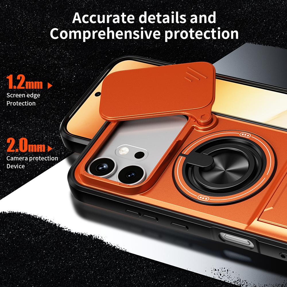 KEYSION Магнитный чехол для телефона HONOR 600 600 Pro 5G Защита камеры со сдвижной крышкой Вертикальная подставка Кольцо 360° Ударопрочная задняя крышка