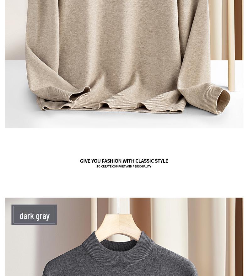 Мужской свитер-полуводолазка из модала из мерсеризованной шерсти высшего качества - теплая трикотажная модель средней длины для осени/зимы