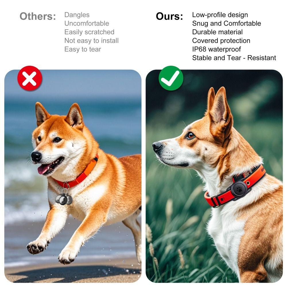Silicone For Airtag Dog Collar Holder Case Waterproof Protective Sleeve Tracker Cover Pet