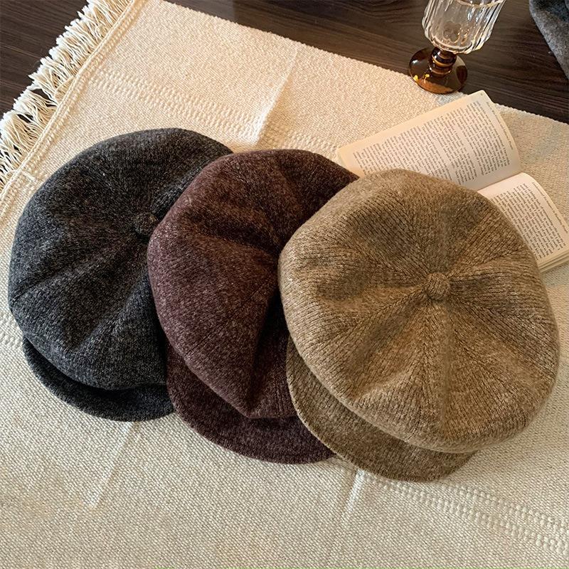 Women S Vintage Beret Hat Large Head Size Versatile Painter Hat