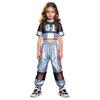 Kids Girls Hip Hop Jazz Dance Set Short Sleeve Number Graphic Hollow Out Mesh Crop Top with Shiny Cargo Pants for Stage Performance Competition