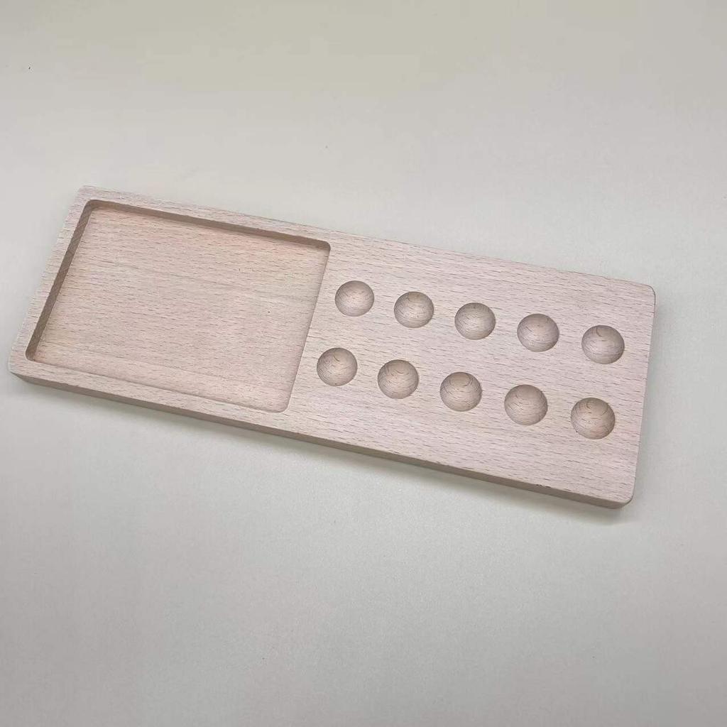 Wooden Preschool Math Ten-grid Counter Building Block Number Operation Addition and Subtraction Wooden Toy