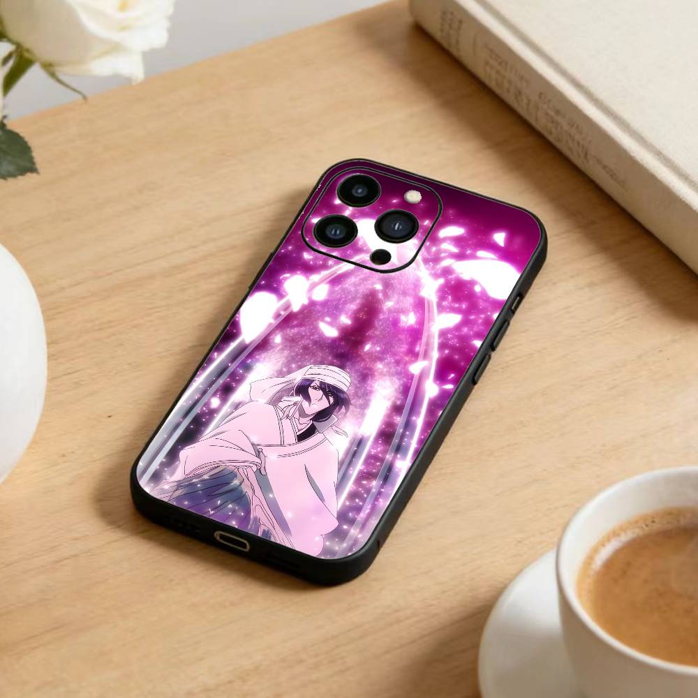 B-Bleach Anime K-Kuchiki Phone Case For iPhone 17 16 15 14 13 12 Max Plus Silicone Black Cover