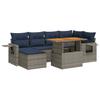 7 Piece Garden Sofa Set with Cushions Grey Poly Rattan