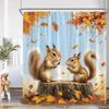 Autumn Landscape Shower Curtain Maple Forest Waterfall Landscape Tree Bathroom Decoration Polyester Bathtub Curtain