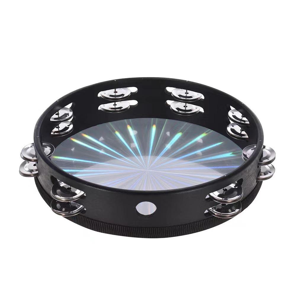 Single/Double Row Hand Drum Rainbow Wood Children's Handheld Drum Musical Percussion Instrument