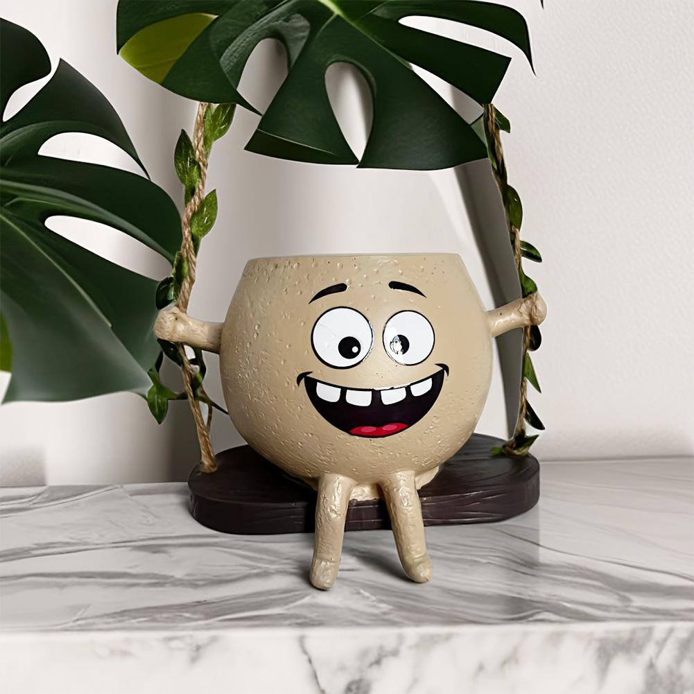 Новое кресло-качалка, милый цветочный горшок, настольный цветочный горшок, украшение, сочный цветочный горшок, забавная мультяшная качели, цветочная корзина, ваза