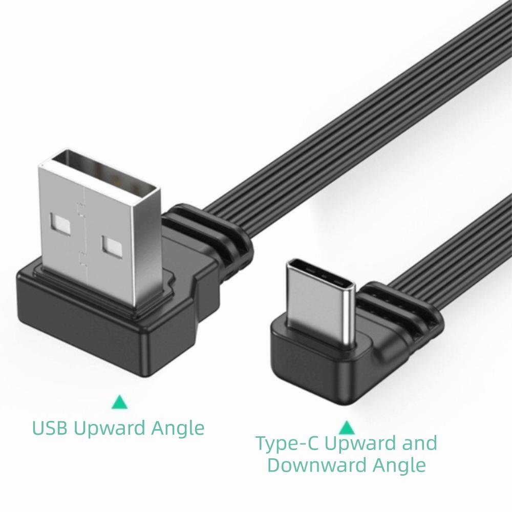 90 Degree Type C Data Cable Flat Flexible Mobile Game Cable USB C Charging Cable Data Transfer