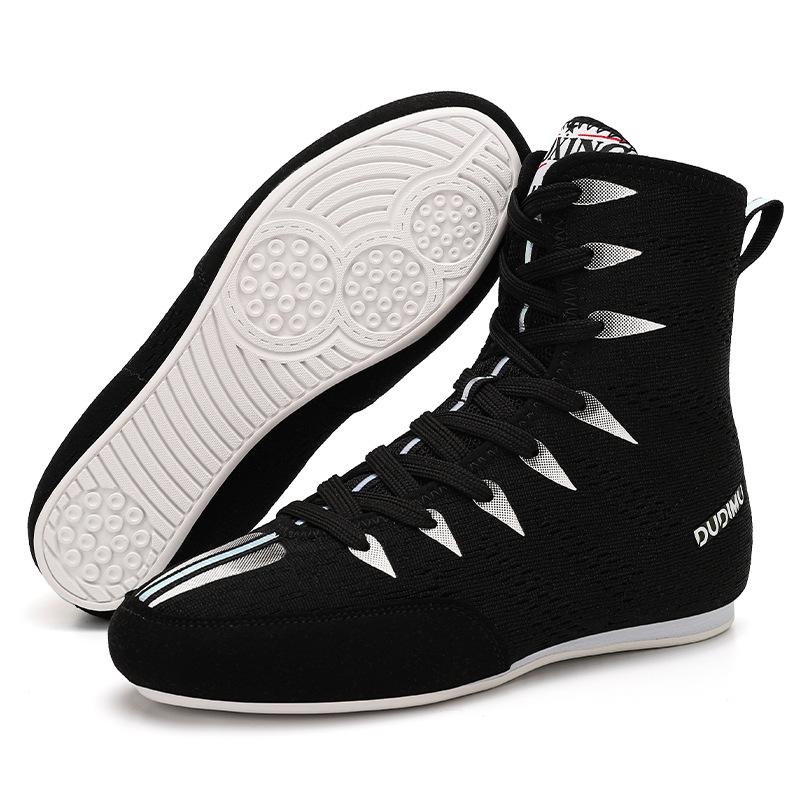 Боксерская обувь Детская мужская обувь с низким верхом Sanda Обувь для тренировок по боевым искусствам Обувь для борьбы Борцовские ботинки Длинные ботинки Боксерская обувь Женская обувь