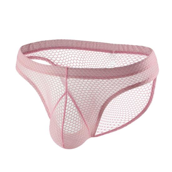 Men Briefs Low Waist Elastic Design Breathable Panties U-Convex Mesh Yarn Design Smooth Wiring Perfect Fit Underwear