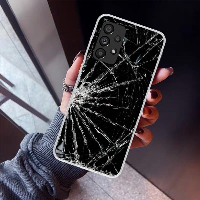Broken Phone Screen Phone Case For Samsung Galaxy A17 A57 A37 A16 A26 A36 A56 A15 A25 A35 A55 A14 A13 A54 A53 A34 A24 A33 A23 Ga