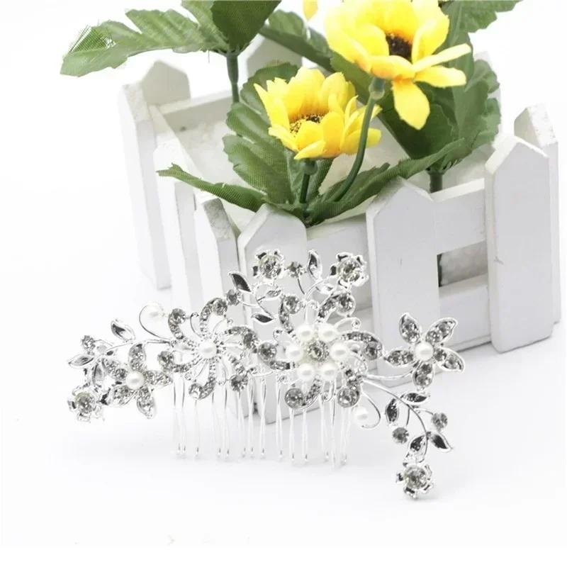 Гребень со стразами и жемчугом, свадебные аксессуары для укладки, чудесная хрустальная заколка для волос, женские украшения, свадебный аксессуар для волос