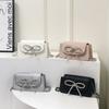 Korean Style Fashionable Bow Chain Shoulder Bag for Women In Spring and Summer New Niche Design Crossbody Small Square Bag for Women