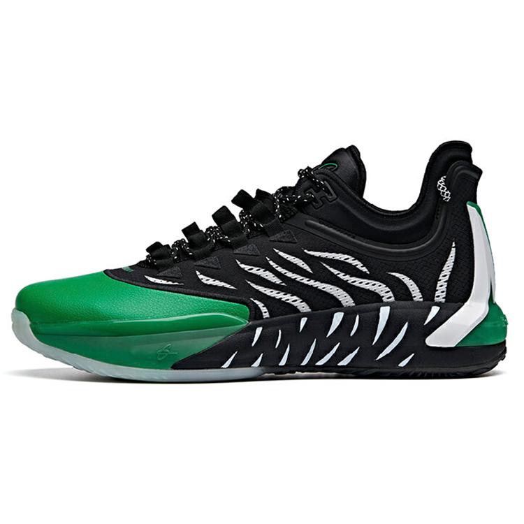 Anta GH1 Hayward Амортизирующие, износостойкие низкие мужские баскетбольные кроссовки Черно-зеленые 112011103-3
