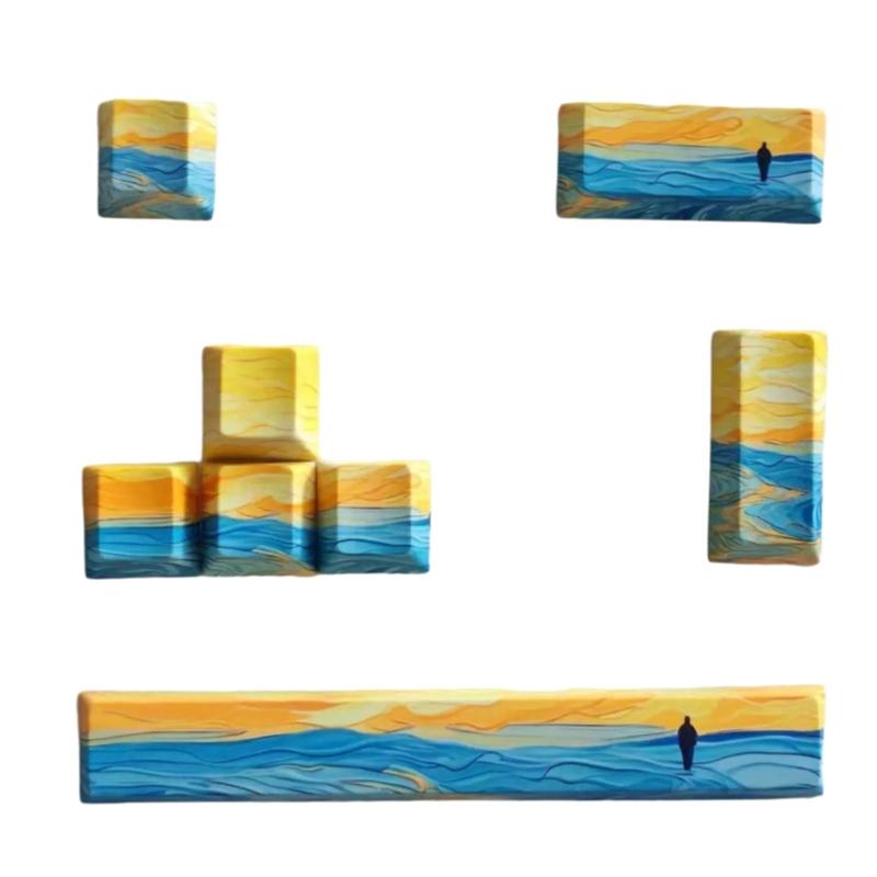 8 шт. DIY Персонализированные Колпачки для Клавиш 5-сторонняя Сублимация Красителя 6.25u Пробел Оригинальный Профиль для Игровых Механических Клавиатур