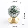 TENCHTWO 25mm Sphere Brass Furniture Drawer Knob Nature Stone Kitchen Dressing Cabinet Pulls Cabinet Wardrobe Door Handle