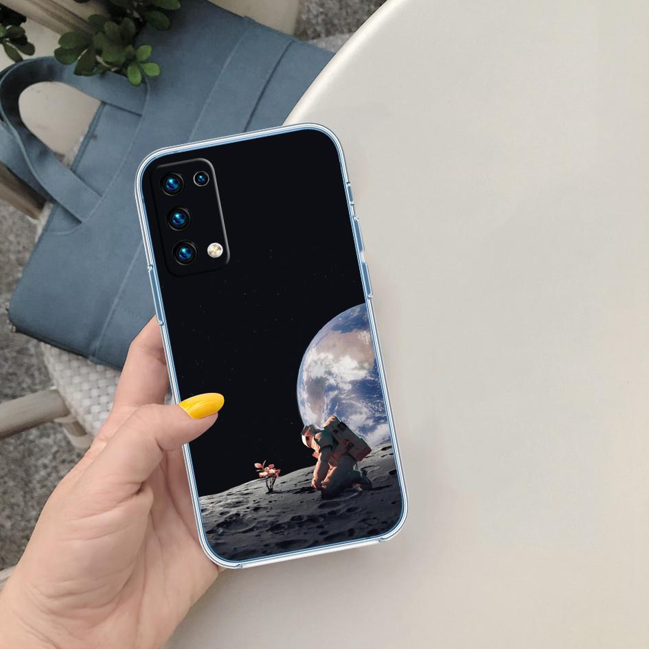 PP7 Космический Астронавт Луна Мягкий Прозрачный Чехол для Телефона для Motorola Moto G7 G8 G9 G84 G85 G73 G24 G15 Z2 Play Power Plus