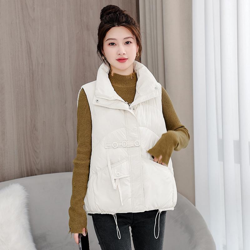 New Autumn and Winter Women's Fashionable Down Cotton Vest Vest Vest Loose and Versatile Outer Wear Cotton Vest