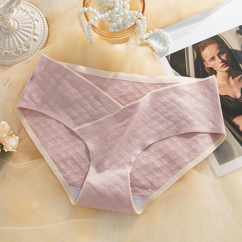 Женские трусы из модала с бахромой, жаккардовые трусы для беременных, бесшовные бактериостатические трусики для беременных с промежностью