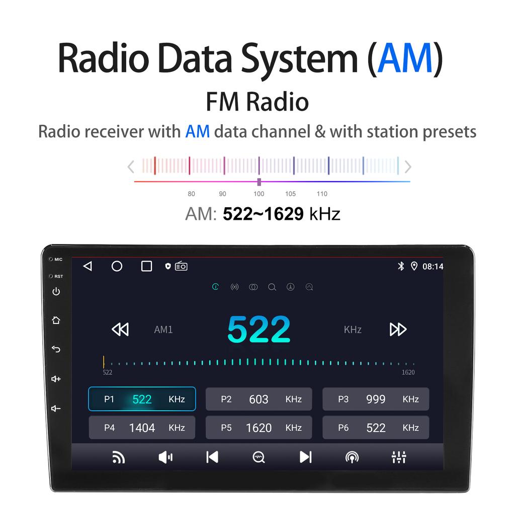 ESSGOO 9" Carplay Android Auto Car Radio AM 522~1629 kHz 2Din Android 4G 64G Universal Multimedia Player Autoradio Stereo GPS