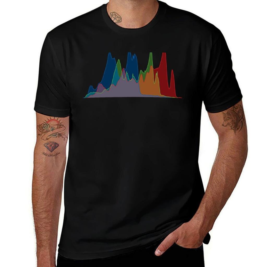 RGB Histogram On Black TShirt Breathable Gym Short Sleeve TShirt