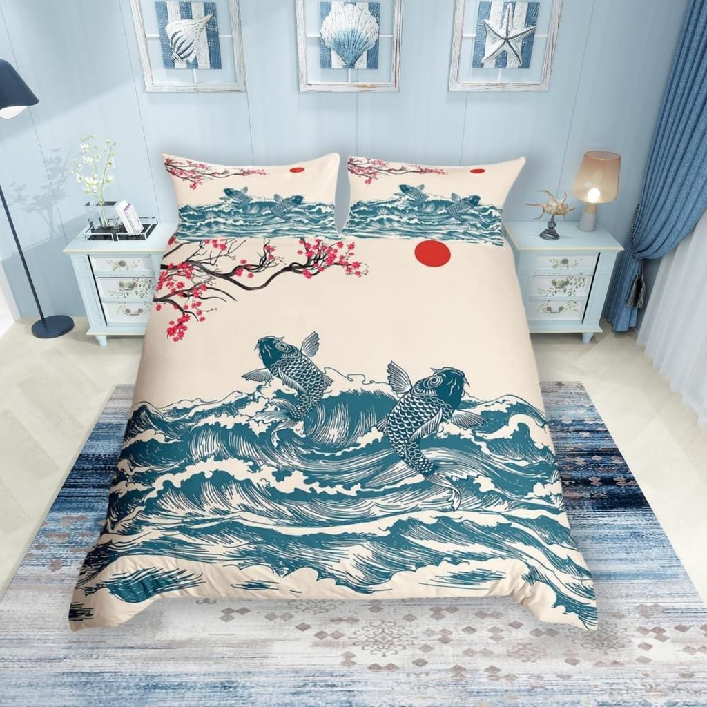 Sunrise Sunset And Sea Duvet Cover Sets For Teens Lightweight Quilt Covers Sea Coastal Nature Pattern Bedding Set Bedroom Decor