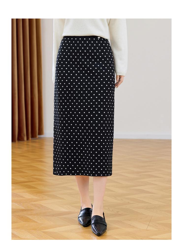 High-end Half Cut Skirt with Wool