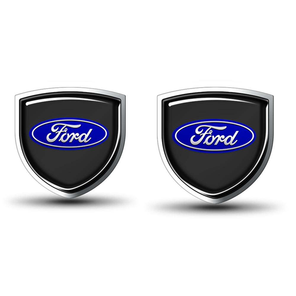 AACB1 Car Styling Metal Side Front Fender Trunk Shield Badge Stickers For Ford Mustang Focus Mondeo Kuga Fiesta MK7 Escort Edge S-max
