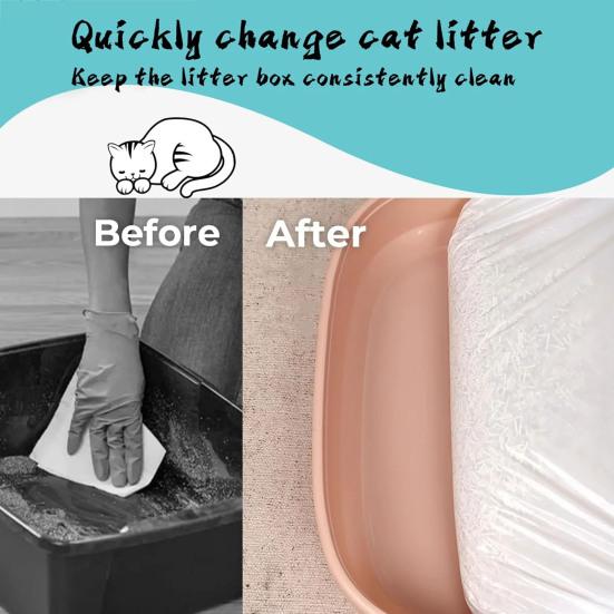 60 шт. Мешки на шнурке для кошачьего наполнителя Подкладки для кошачьего туалета Мешки для сбора отходов домашних животных без грязи для большинства автоматических самоочищающихся туалетов