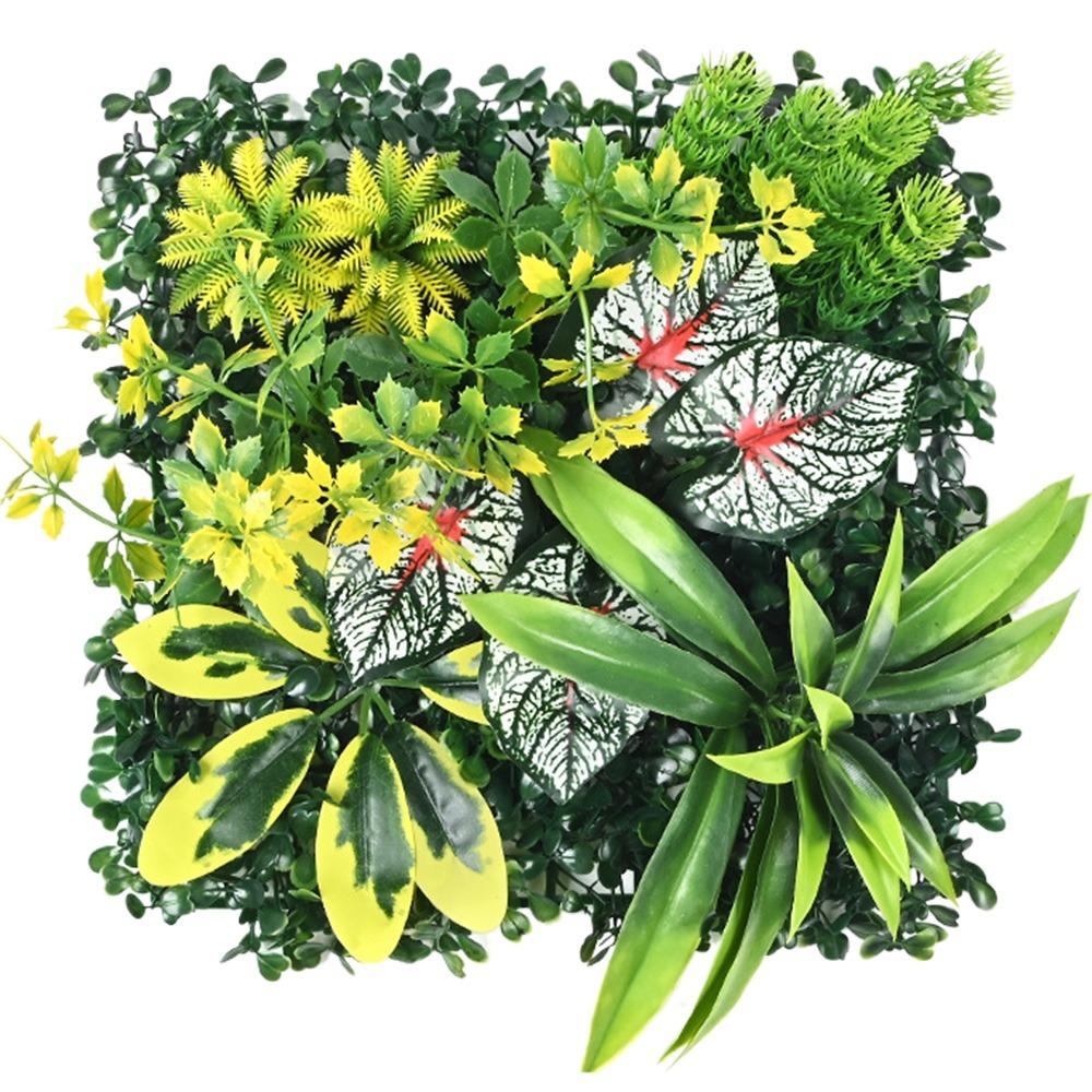 DIY Artificial Plant Wall Panel Eternal Life Flower Simulation Maple Plant Sheet Durable 25*25cm Artificial Fern Grass