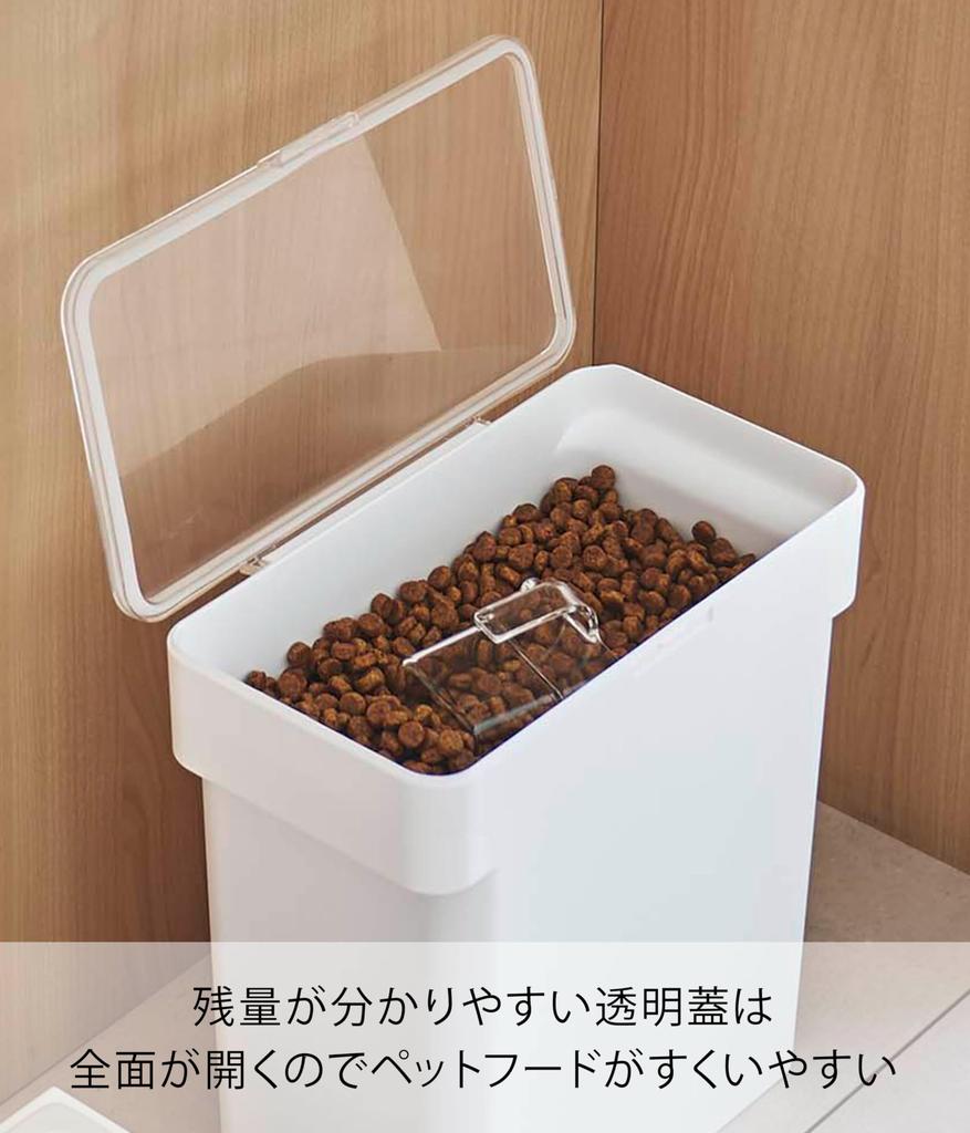 Yamazaki Jitsugyo герметичный мешок для хранения корма для домашних животных 3 кг с мерным стаканом, белая крышка W28 xx, контейнер для хранения корма Tower Food Stocker 5613, прибл.. Д16.5