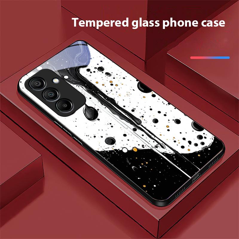 Цвет Черный Точка Белый Для Samsung Galaxy A15 5G 54 4G 51 50 24 35 90 71 12 51 53 52S 80 22 34 Чехол для телефона из закаленного стекла