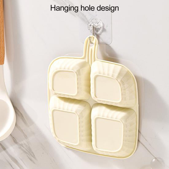 Разделенная тарелка, легко чистящаяся многоразовая пищевая тарелка с четырьмя отделениями, дизайнерская тарелка для соуса для домашней кухни