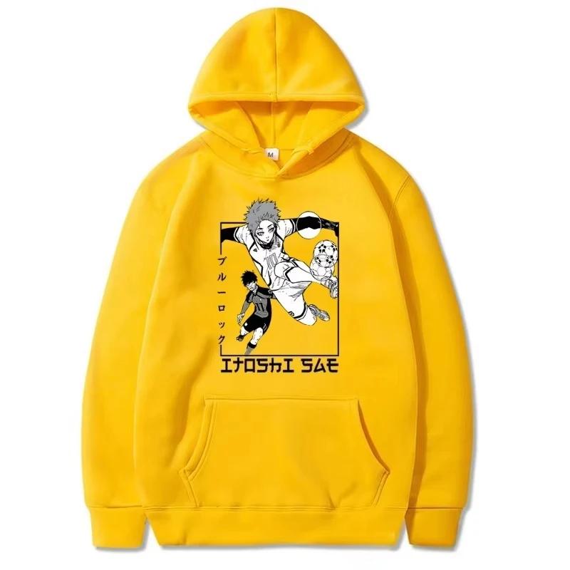 2025 Autumn Winter Long Sleeves Hooded Sweatshirts Manga BLUE LOCK Itoshi Sae Hoodies Men Women Casual Loose Anime Street Hoody