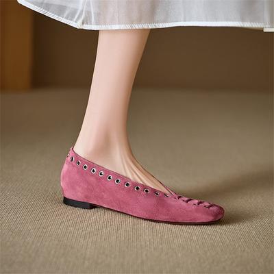 Мода Новая Весна/осень Овчина Замша Женская Обувь Квадратный Носок Женские Туфли-лодочки Обувь для Женщин Модные Лоферы с Вырезами Обувь на Низком Каблуке