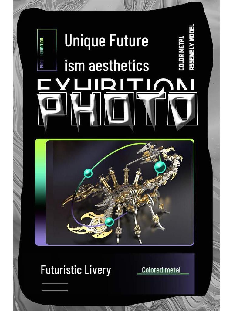 Красочный 3D металлический пазл «Скорпион»: Ручная работа, Подвижный, Креативный Подарок-Игрушка