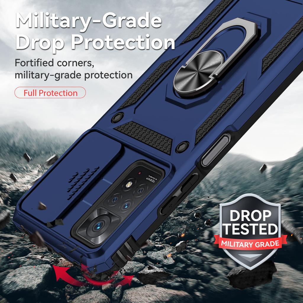 Сдвижная крышка объектива для Xiaomi Redmi Note 11S 11 4G Защитный противоударный защитный чехол для Redmi Note 11 Pro 4G 5G Магнитный автомобильный держатель с кольцом-подставкой