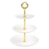 Three-layer Cake Tray European Cake Stand Wedding Party Dessert Table Candy Fruit Plate Cake Display Stand Dessert Snack Tray
