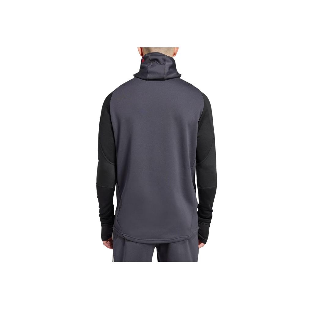 Adidas Manchester United Tiro 24 FW24 Aeroready Soccer Training Slim Fit Comfortable Hoodie Men Hoodies Carbon-Black Black IS8090