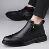 2024 New Fashion Trends Mens Chelsea Boots Genuine Leather Ankle Boots Slip-on Man Business Shoes Cowhide Fur Warm Winter Boots