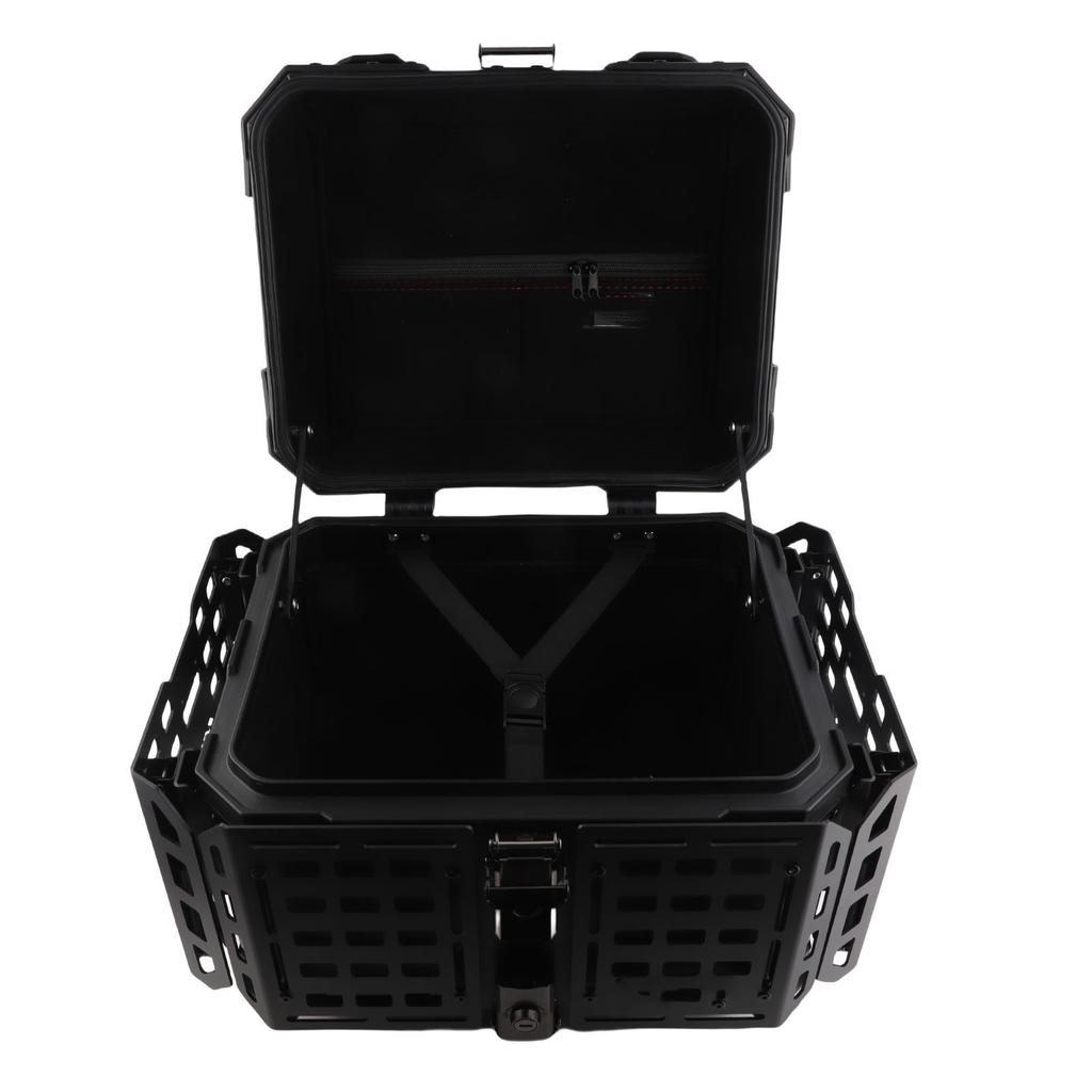 45L Motorcycle Top Case with Security Lock Waterproofing Aluminum Alloy Quick Release Trunk Top Box for Helmet Luggage