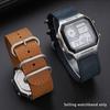 18 мм Ретро Натуральная Коровья Кожа Ремешок для Часов Для Casio AE1200 AE1300 A158W/A168 W-216H Выпуклый Крепеж Мужской Браслет Черный Коричневый Синий