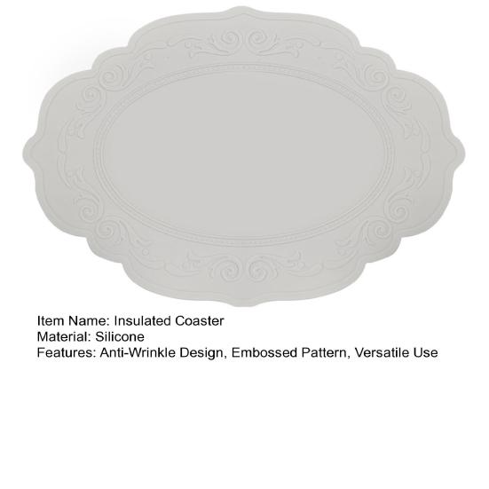 Изолированная подставка под стакан Силиконовая Овальная Нескользящая Термостойкая Подставка под тарелку Превосходный Дизайн против складок Кухонная Декоративная Нескользящая подкладка