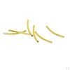 50Pcs Curved Tube Long Noodle Spacer 5mm Carved Brass Metal Finding Beads for DIY Jewelry Making