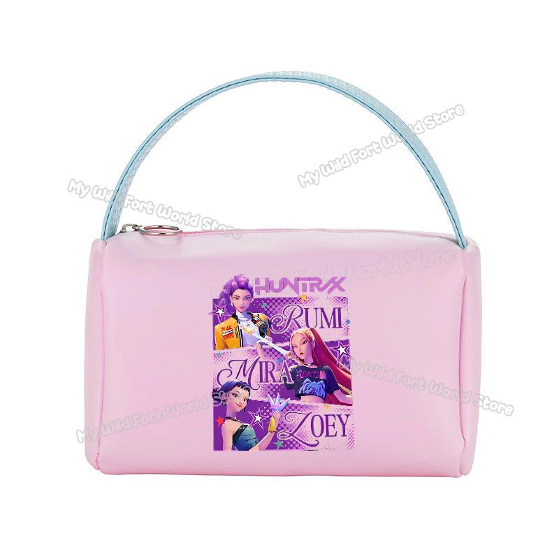 KPop Demon Hunters Handheld Make Up Bag Organizer for Women Portable Tracvel Cosmetics Handbag Waterproof Toiletry Makeup Bags