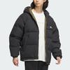 Adidas Двусторонний пуховик с буквенным принтом и капюшоном, мужская верхняя одежда, черный IV7569