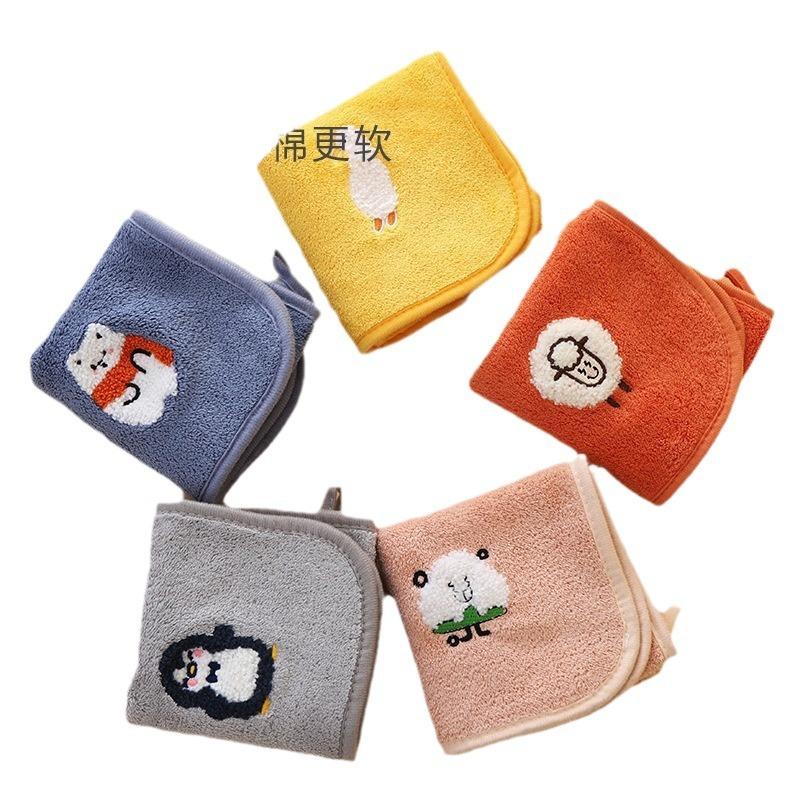Хлопковое детское банное полотенце, милое коралловое бархатное впитывающее полотенце для лица и рук, детское полотенце для вытирания, полотенце для душа для новорожденных детей 25*50 см